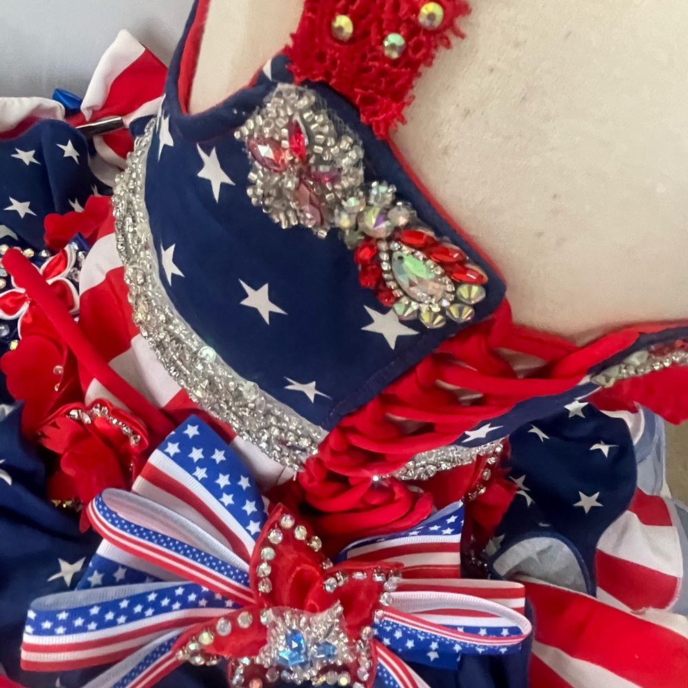 Patriotic Star-Spangled girl national pageant cupcake dress - Picture 4 of 8